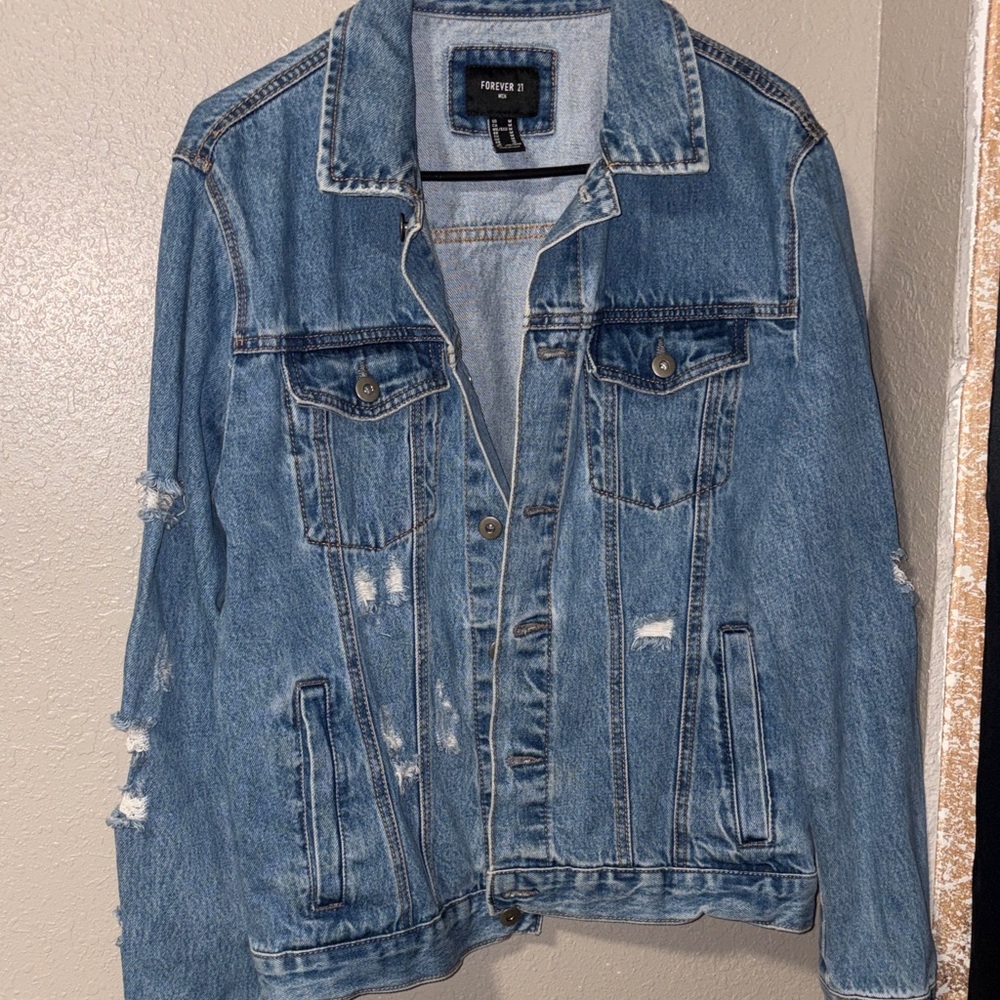 Forever 21 Distressed Denim Jacket